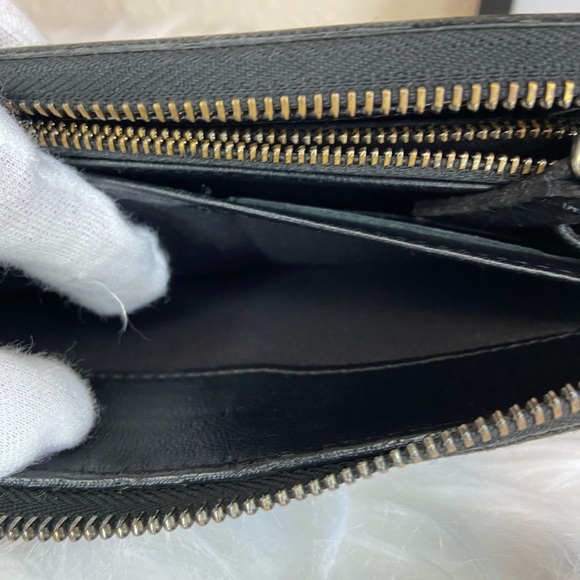 Jimmy Choo VGUC Carnaby Silver Star Studded Lambskin Zippy Long Wallet - Picture 13 of 16